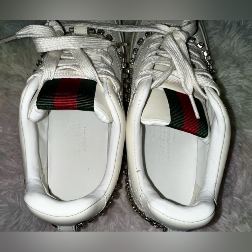 New Gucci Re-Web Crystal Chain Sneakers Size 38 - Picture 7 of 16